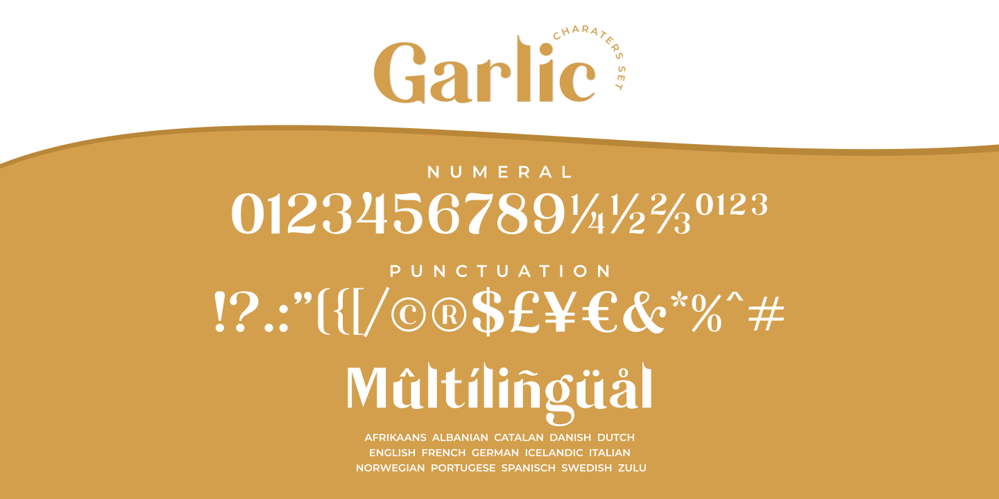 Beispiel einer Garlic Regular-Schriftart